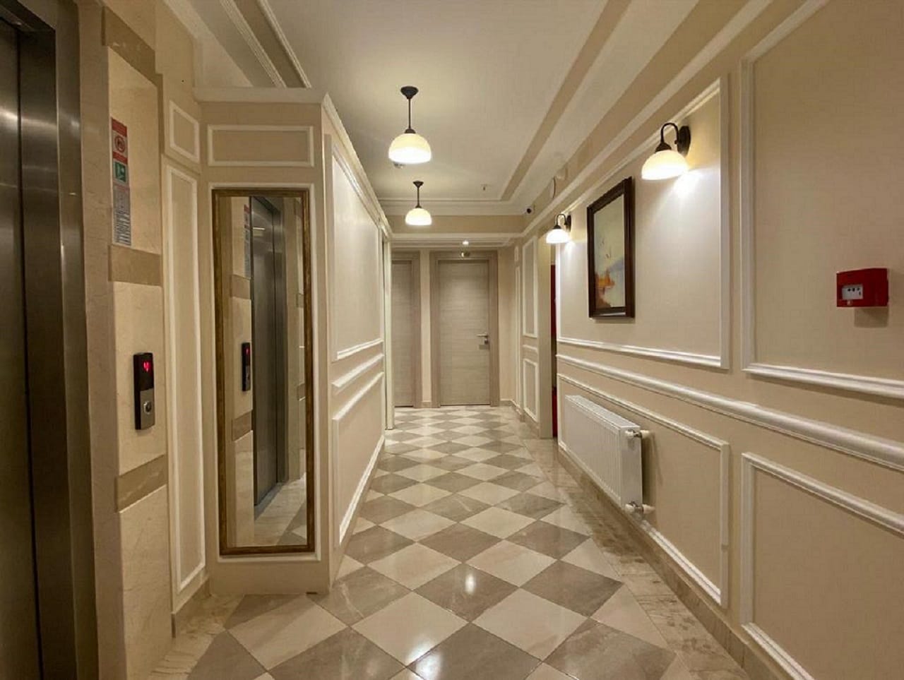 Hotel corridor modern interior design